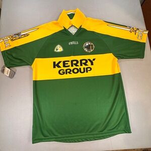 O'Neills Kerry GAA Printed Jersey Mens XL Green Amber Ciarraí Kerry Group NWT